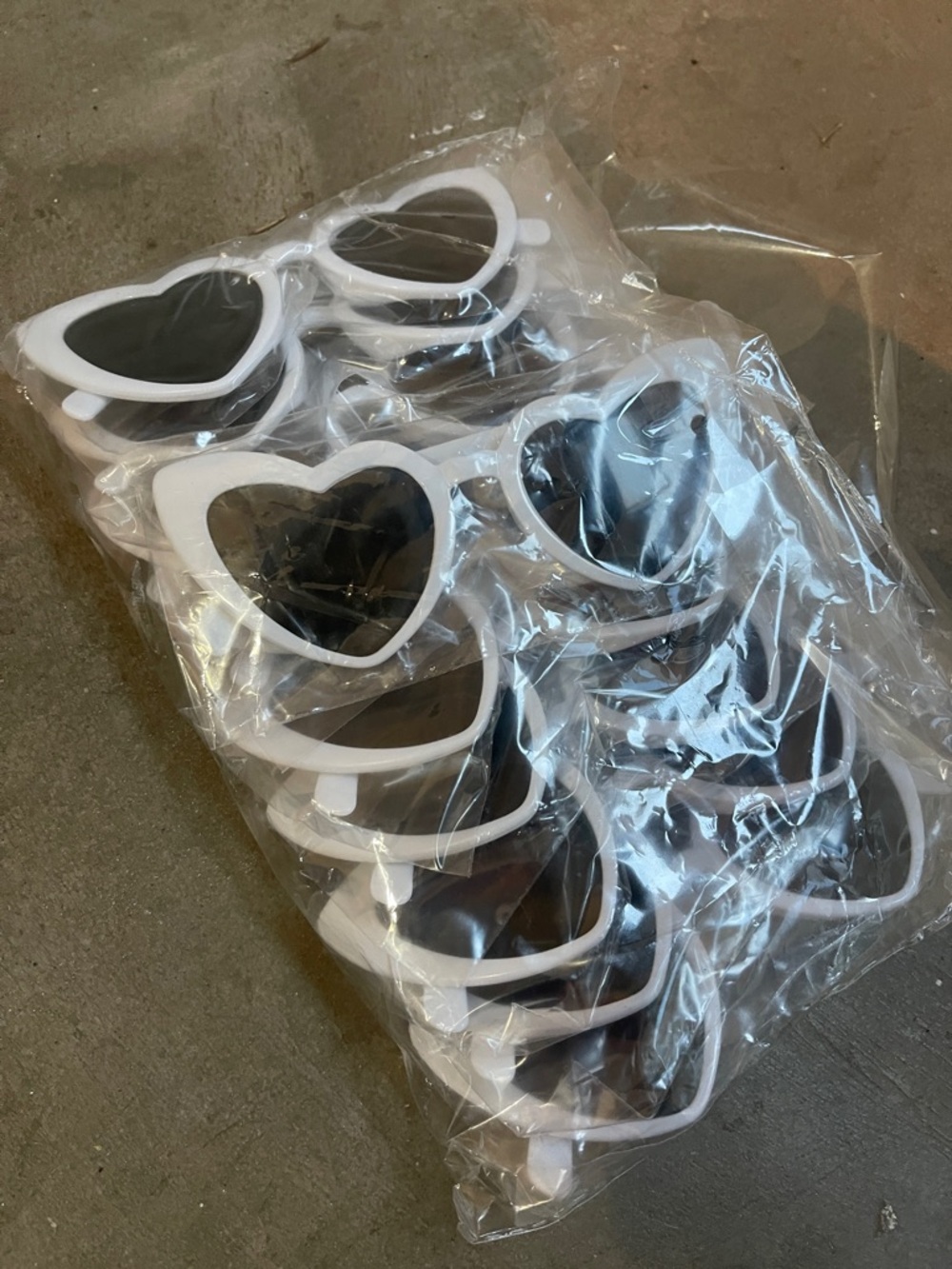 Pack of 10 White Heart-Shaped Sunglasses - Pack of Fun Shades